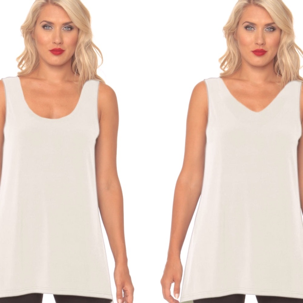 NWT Bamboo Reversible Neckline Swing Tank Top by Orange Fashion Village